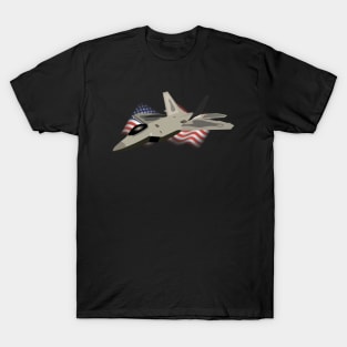 F22 Raptor with the American Flag T-Shirt